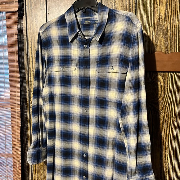 Ralph Lauren Plaid Long Sleeve Shirt Dress - Picture 2 of 4